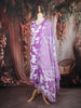 Purple Floral Printed Cotton Salwar with Dupatta