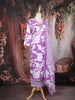 Purple Floral Printed Cotton Salwar with Dupatta