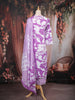 Purple Floral Printed Cotton Salwar with Dupatta
