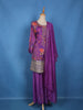 Purple Floral Printed Crepe Palazzo Suit