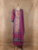 Purple Floral Printed Crepe Salwar Suit with Dupatta