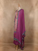Purple Floral Printed Crepe Salwar Suit with Dupatta
