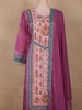 Purple Floral Printed Crepe Salwar Suit with Dupatta