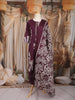 Purple Floral Printed Design Cotton Straight Cut Salwar Suit with Dupatta
