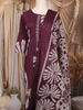 Purple Floral Printed Design Cotton Straight Cut Salwar Suit with Dupatta