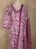 Purple Floral Printed Design Cotton Straight Cut Salwar Suit with Dupatta