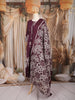 Purple Floral Printed Design Cotton Straight Cut Salwar Suit with Dupatta