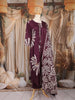 Purple Floral Printed Design Cotton Straight Cut Salwar Suit with Dupatta