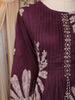 Purple Floral Printed Design Cotton Straight Cut Salwar Suit with Dupatta