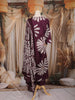 Purple Floral Printed Design Cotton Straight Cut Salwar Suit with Dupatta