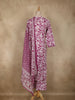 Purple Floral Printed Design Cotton Straight Cut Salwar Suit with Dupatta