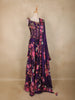 Purple Floral Printed Design Organza Lehenga with Dupatta