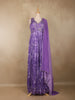 Purple Floral Printed Georgette Gown with Dupatta