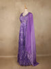 Purple Floral Printed Georgette Gown with Dupatta