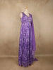 Purple Floral Printed Georgette Gown with Dupatta