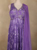 Purple Floral Printed Georgette Gown with Dupatta