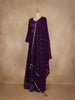 Purple Floral Sequin Embroidery Georgette Salwar Suit - Diadem