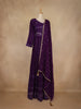 Purple Floral Sequin Embroidery Georgette Salwar Suit - Diadem