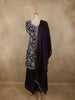 Purple Floral Sequins And Beads Embroidered Design Organza Palazzo Suit with Dupatta