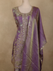 Purple Floral Sequins And Beads Embroidered Design Organza Palazzo Suit with Dupatta