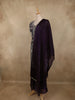 Purple Floral Sequins And Beads Embroidered Design Organza Palazzo Suit with Dupatta