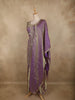 Purple Floral Sequins And Beads Embroidered Design Organza Palazzo Suit with Dupatta