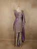 Purple Floral Sequins And Beads Embroidered Design Organza Palazzo Suit with Dupatta
