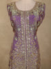 Purple Floral Sequins And Beads Embroidered Design Organza Palazzo Suit with Dupatta
