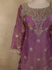 Purple Floral Sequins And Beads Embroidered Design Organza Palazzo Suit with Dupatta