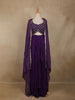 Purple Floral Sequins Embroidered Chiffon Skirt Top