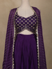 Purple Floral Sequins Embroidered Chiffon Skirt Top