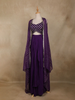 Purple Floral Sequins Embroidered Chiffon Skirt Top