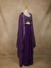 Purple Floral Sequins Embroidered Chiffon Skirt Top
