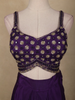Purple Floral Sequins Embroidered Chiffon Skirt Top