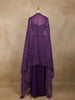 Purple Floral Sequins Embroidered Chiffon Skirt Top
