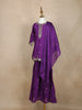 Purple Floral Sequins Embroidered Crepe Kids Sharara Suit with Dupatta