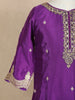 Purple Floral Sequins Embroidered Crepe Kids Sharara Suit with Dupatta