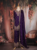 Purple Floral Sequins Embroidered Design Crepe Palazzo Suit