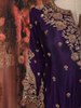 Purple Floral Sequins Embroidered Design Crepe Palazzo Suit