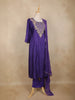 Purple Floral Thread Embroidered Cotton Salwar Suit with Dupatta
