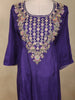 Purple Floral Thread Embroidered Cotton Salwar Suit with Dupatta