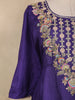 Purple Floral Thread Embroidered Cotton Salwar Suit with Dupatta