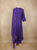 Purple Floral Thread Embroidered Cotton Salwar Suit with Dupatta