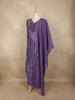 Purple Floral Thread Embroidered Design Cotton Straight Cut Salwar Suit