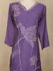 Purple Floral Thread Embroidered Design Cotton Straight Cut Salwar Suit