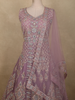 Purple Floral Thread and Mirror Embroidered Design Net Gown with Dupatta