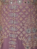 Purple Floral Thread and Mirror Embroidered Design Net Gown with Dupatta