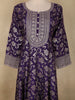 Purple Floral Woven Banarasi Silk Gown with Dupatta