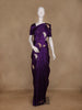 Purple Floral Woven Banarasi Silk Saree