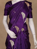Purple Floral Woven Banarasi Silk Saree